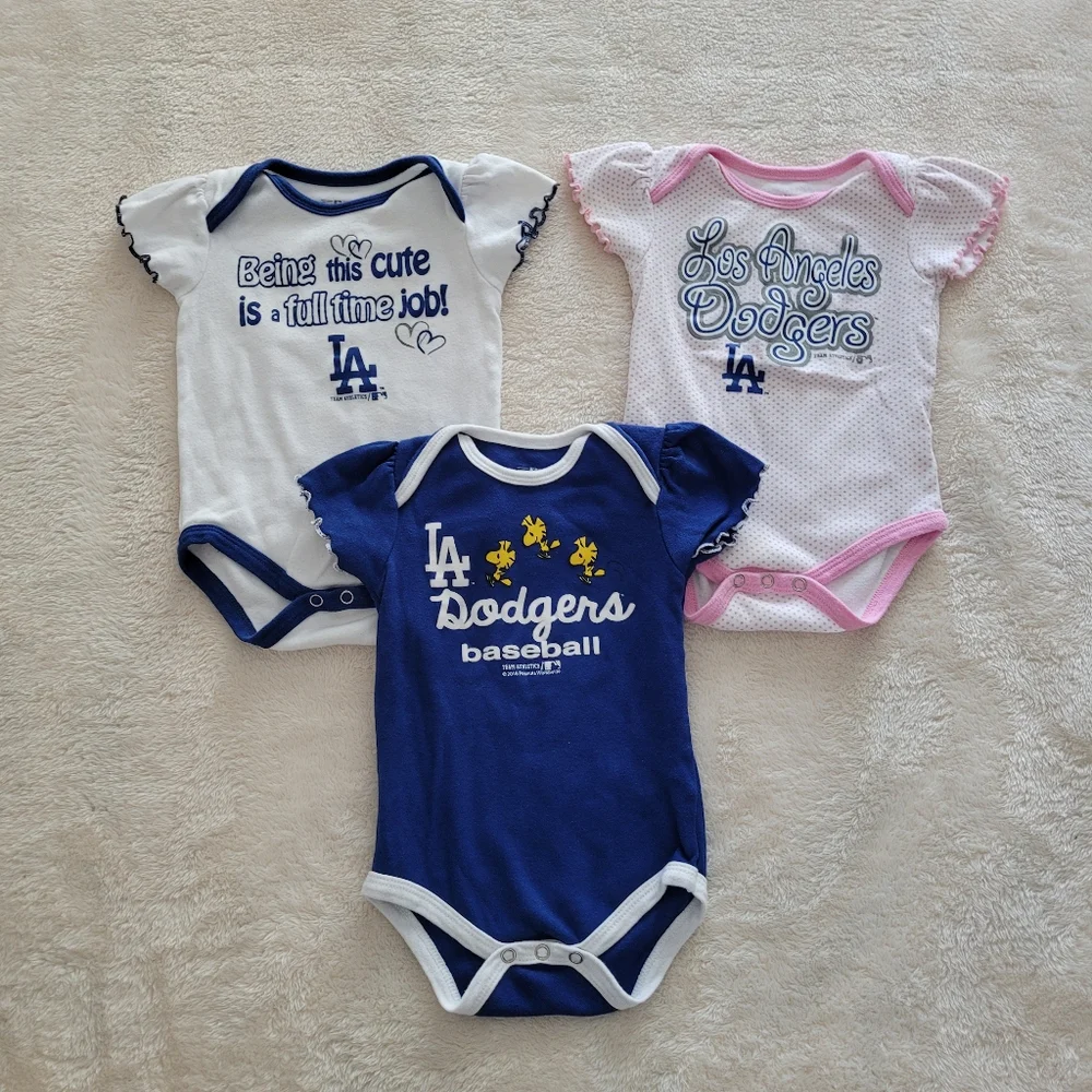 Los Angeles Dodgers Bodysuits, Girls' Infant Size 12 Months - EUC - Picture 7 of 7